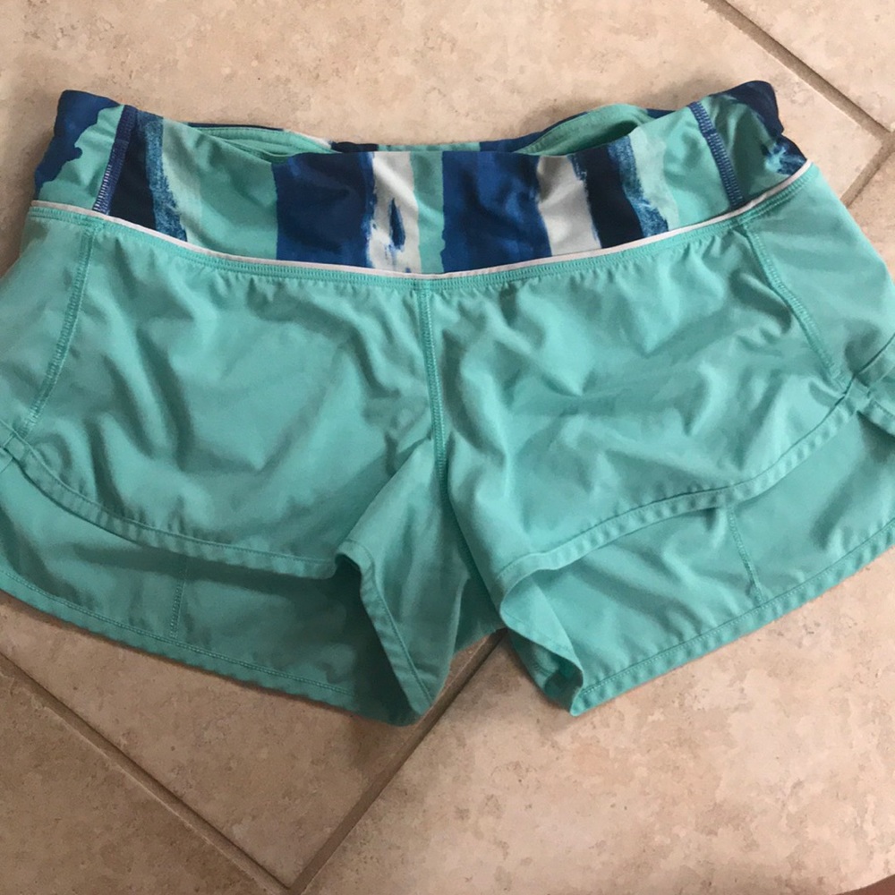 Lululemon run times shorts size 8: sea foam green